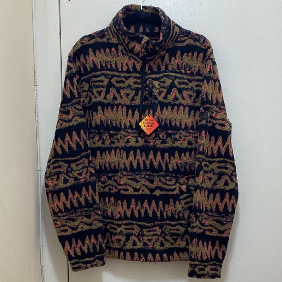 NWT Billabong Boundary Switchback Zip- Up Men’s Sherpa Fleece Jacket Size Small - Picture 2 of 9